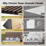 4-Pack Acoustic Wood Veneer Wall Panels, 47.2inch23.6inch0.74 3D Self-adhesive Wall Panel, Dual layer Soundproof Tiles for Echo Absorption, Decorative Soundproof Acoustical Barrier, Walnut Veneer Image 8