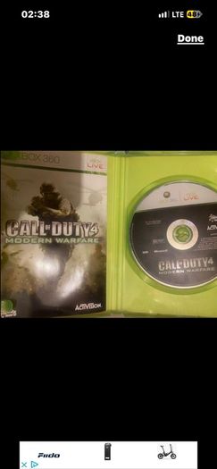 Call of duty world at war modern warfare 4 Xbox 360 game