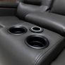 2 Seater Titan Plus Electric Grey Leather Recliner Sofa Image 2