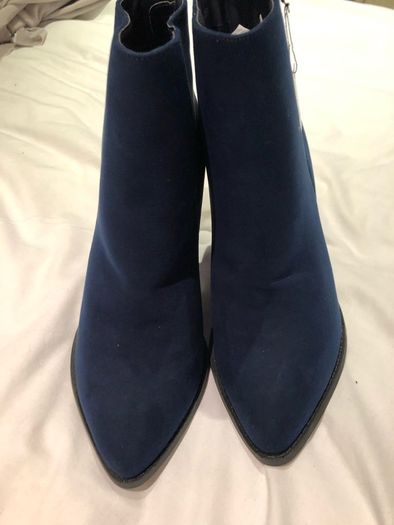 New Look Navy short Boots with glitter heel