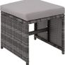 Poly Rattan Cube Set Including Protective Cover and Stainless Steel Screws 4 Chairs 1 Table 4 Stools Various Colours Image 5