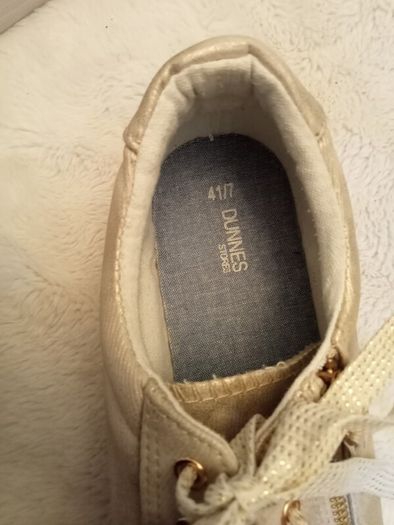 Dunnes Stores Gold Shimmer Trainers - UK 7