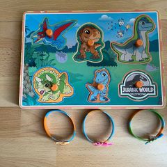Wooden Dinosaur Sound Puzzle Jurassic World Kids Toy Sensory Learning