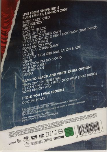 Amy Winehouse [2007] I Told You I Was Trouble (Live In London) [Music 1xDVD]