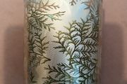 Christmas green irredescent candle holder