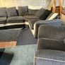 Dark grey corner sofa with matching armchair Image 6