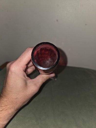 Hand Blown Antique Cranberry Glass Vase