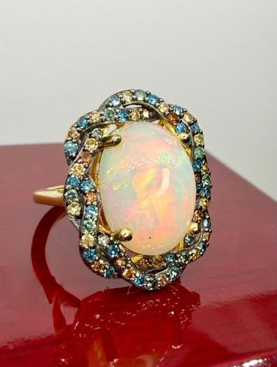 Diamond  Halo Statement Ring