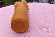 Studio glass yellow  glass vase tear drop effect