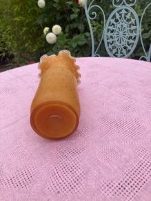 Studio glass yellow  glass vase tear drop effect