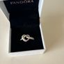 Pandora Womens Silver Crossover Sparkly Ring- Size 58 Brand New Image 2