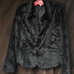 Black Faux Fur Ladies Jacket by NienHaus