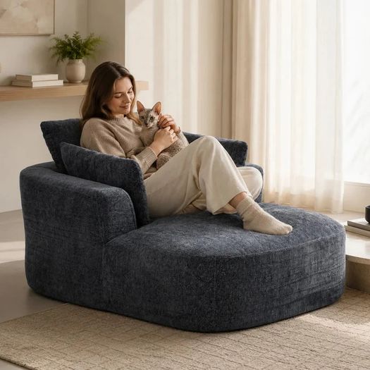 Softy Compressed Indoor Lounge Sofa Chair - Grey