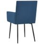 Dining Chairs with Armrests 6 pcs Blue Fabric Image 5