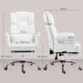 Ergonomic Office Chair, height-adjustable 48-56 cm, reclining backrest, footrest, White Image 2