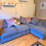 Grey corner couch incl. matching pouffe Image 2