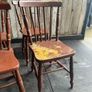 A set of 6 Victorian painted Elm stick back kitchen chairs. Image 3