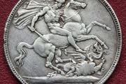 Queen Victoria 1900 Silver Crown LXlV coin