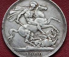 Queen Victoria 1900 Silver Crown LXlV coin