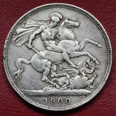 Queen Victoria 1900 Silver Crown LXlV coin