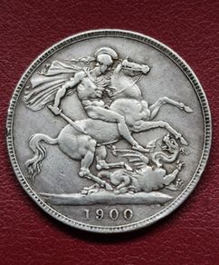 Queen Victoria 1900 Silver Crown LXlV coin
