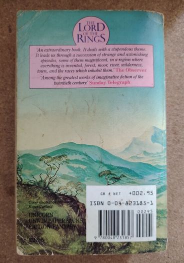 Vintage 1986 The Fellowship of the Ring (Unicorn / Unwin Paperbacks)