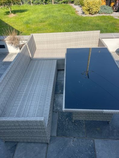 Stunning Sturdy Rattan L Shaped Garden Patio Seating & Table Set - Can Organise Delivery
