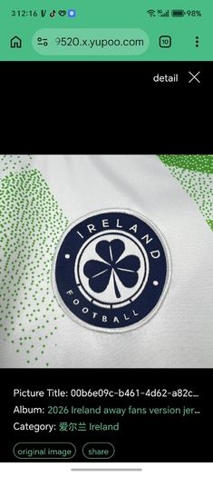 Ireland away jersey