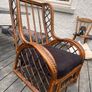 Vintage Rattan Armchair, Wicker Boho Chair Image 2