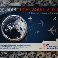 Netherlands 5 Euro Base Metals (Silver Plated) Brilliant Uncirculated Coin 2019 - Aviation
