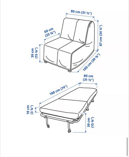 Pink IKEA chair bed