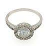 Vintage 925 Sterling Silver Cubic Zirconia Halo Cluster Ring Image 3