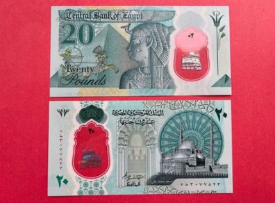 Egypt  20 Pounds  2023 UNC   Pick 82. Polymer/ Plastic. / Uncirculated