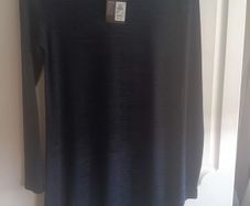 Navy long-sleeve knit textured dress