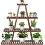 BRAND NEW Triangular Wooden Plant Stand 4 Tiers Shelf Holder Image 4