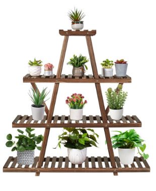 BRAND NEW Triangular Wooden Plant Stand 4 Tiers Shelf Holder