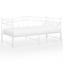 Pull-out Sofa Bed Frame White Metal 90x200 cm Image 2