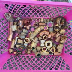 Plumbing Hardware & Fittings Job Lot Brass & Copper Connectors, Valves, Tees, Elbows & Washers