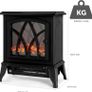 Electric Fireplace Stove Heater 1600-1800W with Fire Flame Effect, 2 Heat Settings, Adjustable Thermostat, Freestanding Portable Electric Log Wood Burner Effect - Black Image 3