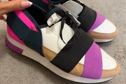 River Island Colorblock Elastic Strap Low-Top Sneakers - Multi-Tone Accent Slip-On Trainers