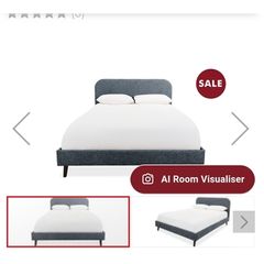 Light Grey Velvet King Size Bedframe
