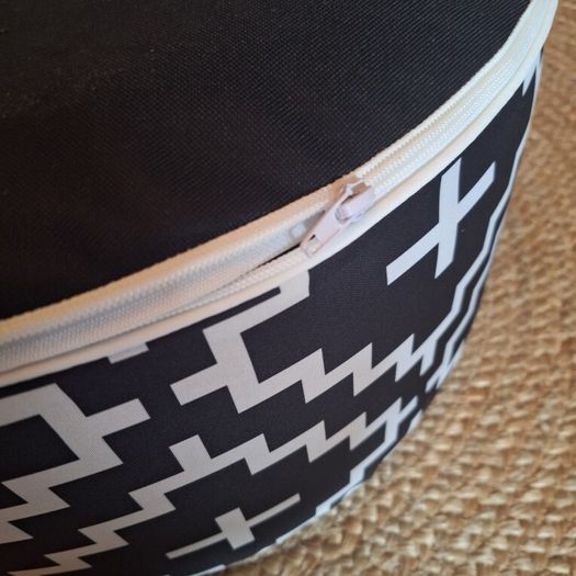 Stylish Geometric Pouffe Footstool or Extra Seat