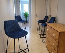 4 Navy Velvet Bar Stool