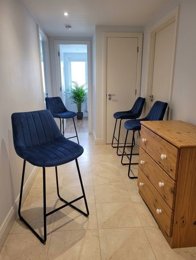4 Navy Velvet Bar Stool