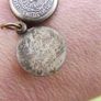 Vintage St Bernadette Sliding Medal with Tissue Relic--Vintage/Antique Round Reliquary/Theca Necklace Pendant--Lourdes Soubirous Saint Catholic Image 6