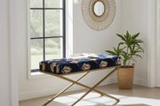 Midnight Fern X-Frame Bench: Artistic Luxury for Irish Homes