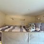 VITVAL Loft bed frame with mattress & desk top, white/light grey, 90x200 cm Image 5