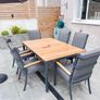 Complete Outdoor Garden Dining Set - Table, 6 Chairs, Parasol & Cover Image 2