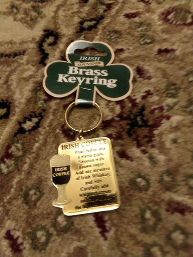 brass keyring Irish coffee for sale .