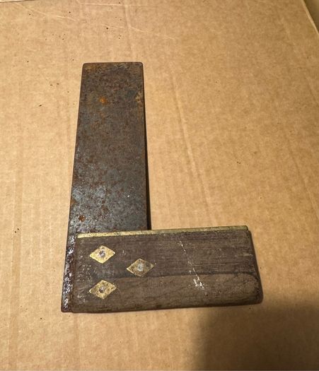 Vintage brass and wood woodworkers square